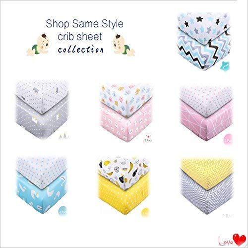  Crib Sheet Set UOMNY 100% Cotton Crib Fitted Sheets Baby Sheet for Standard Crib and Toddler...