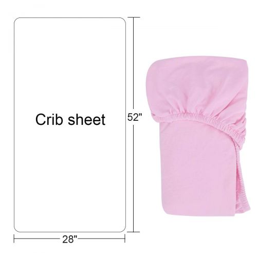  Crib Sheet Set UOMNY 100% Cotton Crib Fitted Sheets Baby Sheet for Standard Crib and Toddler...