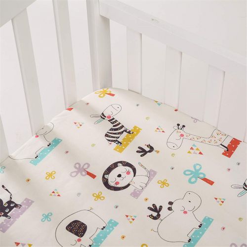  Crib Sheet Set UOMNY 100% Cotton Crib Fitted Sheets Baby Sheet for Standard Crib and Toddler...