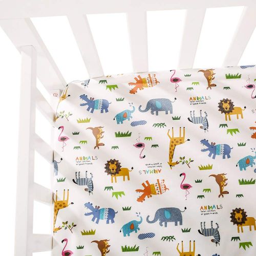  Crib Sheet Set UOMNY 100% Cotton Crib Fitted Sheets Baby Sheet for Standard Crib and Toddler...