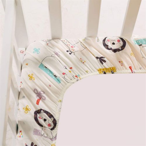  Crib Sheet Set UOMNY 100% Cotton Crib Fitted Sheets Baby Sheet for Standard Crib and Toddler...