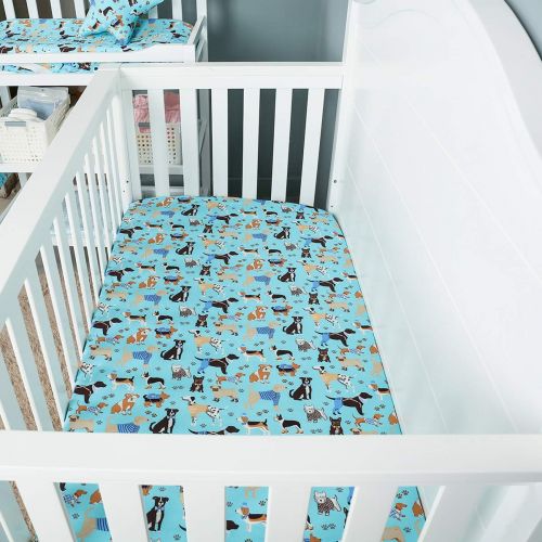  Crib Sheet Set UOMNY 100% Cotton Crib Fitted Sheets Baby Sheet for Standard Crib and Toddler...