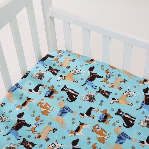  Crib Sheet Set UOMNY 100% Cotton Crib Fitted Sheets Baby Sheet for Standard Crib and Toddler...