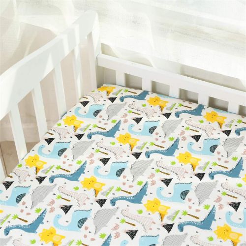  Crib Sheet Set UOMNY 100% Cotton Crib Fitted Sheets Baby Sheet for Standard Crib and Toddler...