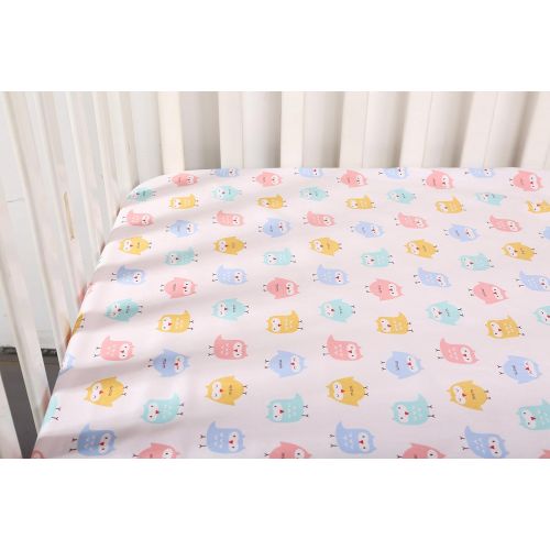  Crib Sheet Set UOMNY 100% Cotton Crib Fitted Sheets Baby Sheet for Standard Crib and Toddler...