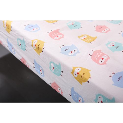  Crib Sheet Set UOMNY 100% Cotton Crib Fitted Sheets Baby Sheet for Standard Crib and Toddler...