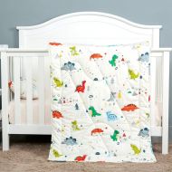 UOMNY Baby Blanket - Soft Cot Comforter Baby Quilts for Boys 33x42100% Cotton Lightweight Blanket Baby Blanket Cradle Quilt Nursery Bed Blankets Throw Blanket Bed Cover (Dinosaur)