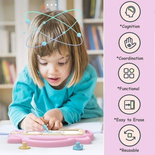  [아마존베스트]UOWGA Magnetic Drawing Board for Kids, Upgraded Writing Sketch Board Educational Learning Toys as Christmas Birthday Gifts for Baby Toddlers Age 2 3 4 5 Year Old (Light Purple)