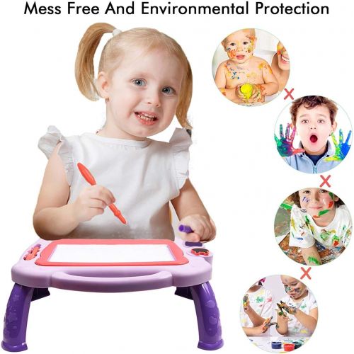  [아마존베스트]UOWGA Magnetic Drawing Board for Kids, Upgraded Writing Sketch Board Educational Learning Toys as Christmas Birthday Gifts for Baby Toddlers Age 2 3 4 5 Year Old (Light Purple)