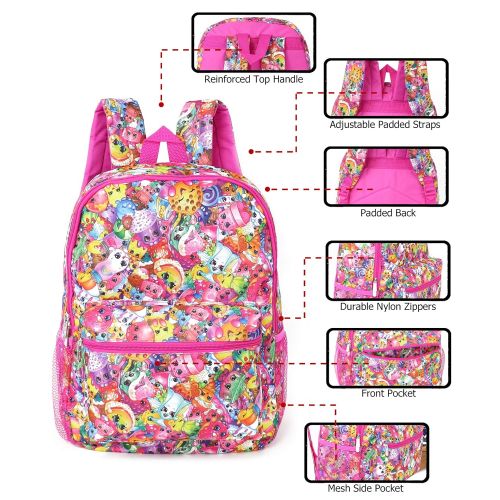  UPD Shopkins Girls All Over Print Backpack (Multi Pink, One Size)