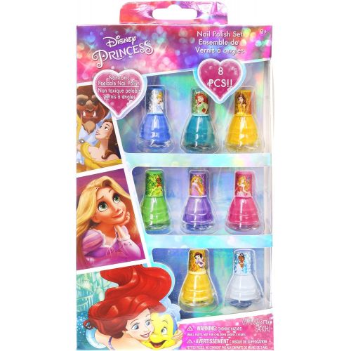  UPD Townleygirl Disney Princess Peel Off Nail Polish Gift Set for Kids (8), 8Count