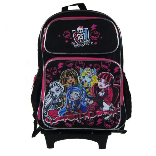  UPD Officially Licensed Monster High Convertible Three Zipper Pocket Backpack - Cleo de Nile, Lagoona Blue, Draculaura, Frankie Stein, and Ghoulia Yelps