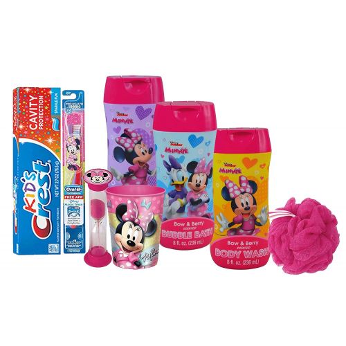  UPD Disney Minnie Mouse Girls All Inclusive Bath Time Gift Set! Includes Body Wash, Shampoo, Bubble Bath,...