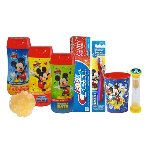  UPD Disney Mickey Mouse All Inclusive Bath Time Stocking Stuffer Set! Includes Body Wash, Shampoo,...