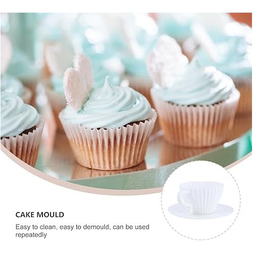  Teacup Cupcake Molds 24 Pcs Tray Mold Silicone Molds Cakesicles Mold Cup Cake Paper Cup Rubber Cupcake Silicone Baking Mold Baking Molds Non Stick Muffin Accessories Jelly Mold