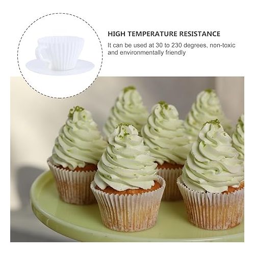  Teacup Cupcake Molds 24 Pcs Tray Mold Silicone Molds Cakesicles Mold Cup Cake Paper Cup Rubber Cupcake Silicone Baking Mold Baking Molds Non Stick Muffin Accessories Jelly Mold