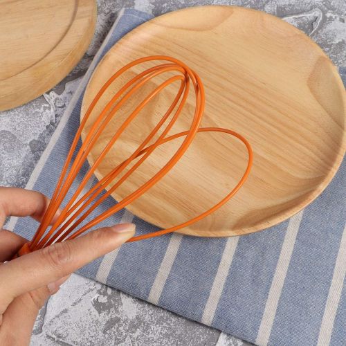  UPKOCH Silicone Egg Whisk Hand Egg Mixer Milk Cream Frother Kitchen Blending Stirring Supplies 10 Inches