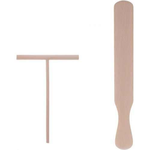  UPKOCH 2pcs Crepe Spreader Spatula Set Crepe Pan Maker Beechwood Construction