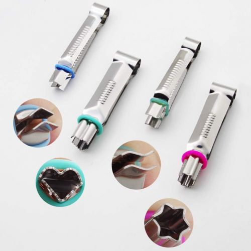  [아마존베스트]UPKOCH Useful 4Pcs Home DIY Stainless Steel Cake Lace Clips Sugarcraft Cake Decorating Fondant Lace Clip Cake Decorating Tools Baking Cookie Biscuit Cake Clamp Crimper Cutter (Mixed Patte