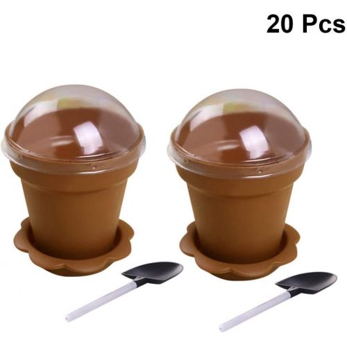  [아마존베스트]UPKOCH 20pcs mini flower pot cup with shovel spoon