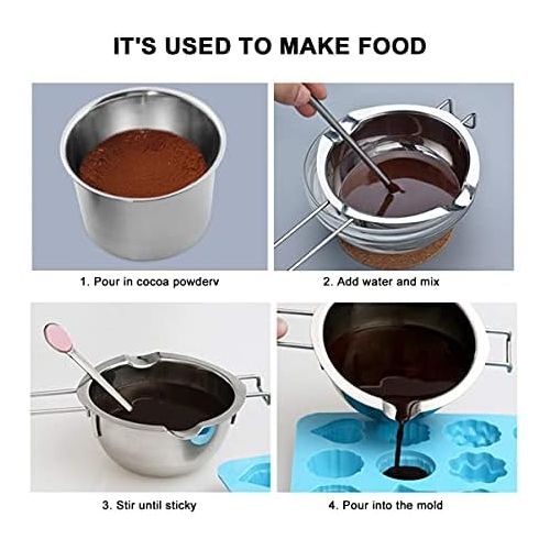  [아마존베스트]UPKOCH 2 pieces water bath melting bowl stainless steel melting pot melting bowl water bath bowl melting pot melting pot bowl for chocolate cheese butter cream wax