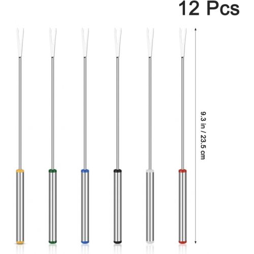  [아마존베스트]UPKOCH Stainless Steel Fondue Forks with Heat Resistant Handle Colour Coding Cheese Fondue Forks Marshmallow Roasting Rods Fondue Skewer for Cheese Chocolate Fondue Meat 9.5 Inches