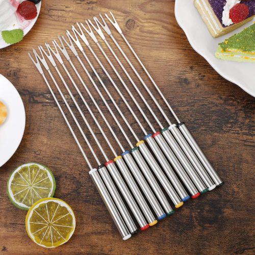  [아마존베스트]UPKOCH Stainless Steel Fondue Forks with Heat Resistant Handle Colour Coding Cheese Fondue Forks Marshmallow Roasting Rods Fondue Skewer for Cheese Chocolate Fondue Meat 9.5 Inches