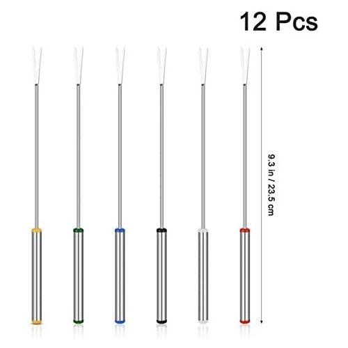  [아마존베스트]Upkoch 12pcs Fondue Forks Stainless Steel 24cm Portable Dessert Forks Fruit Forks Cheese Forks for Home Bar Restaurant