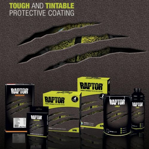  U-Pol Raptor Black Urethane Spray-On Truck Bed Liner Kit w/Free Spray Gun, 4 Liters