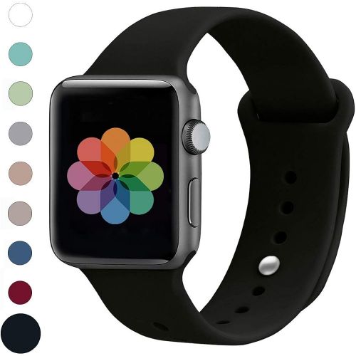  [아마존베스트]UPOLS Compatible with Apple Watch Band 38mm 42mm 40mm 44mm Sport Band, Silicone Sport Strap Replacement Bands Compatible for iWatch Series 4/3/2/1 S/M M/L