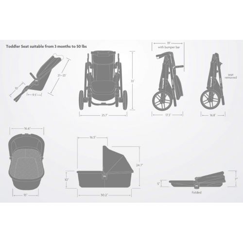  2018 UPPAbaby Vista Stroller -Henry (Blue Marl/Silver/Saddle Leather)