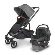 UPPAbaby Travel System, Includes Cruz V2 Stroller + Mesa V2 Car Seat Combo/Toddler Seat, Bumper Bar, Bug Shield, Rain Shield, Car Seat, Base + Robust Infant Insert Included/Greyson (Charcoal Melange)