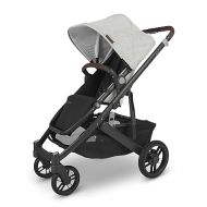 UPPAbaby Cruz V2 Stroller/Full-Featured Stroller with Travel System Capabilities/Toddler Seat, Bumper Bar, Bug Shield, Rain Shield Included/Anthony (White+Grey Chenille/Carbon Frame/Chestnut Leather)