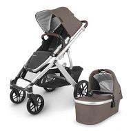 UPPAbaby Vista V2 Stroller/Convertible Single-to-Double System/Bassinet, Toddler Seat, Bug Shield, Rain Shield, and Storage Bag Included/Theo (Dark Taupe/Silver Frame/Chestnut Leather)