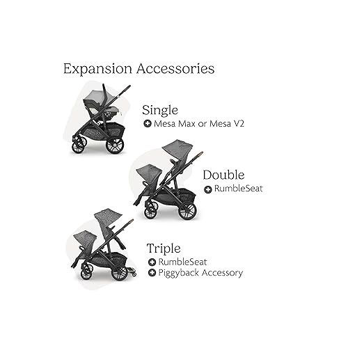  UPPAbaby Vista V2 Stroller/Convertible Single-to-Double System/Bassinet, Toddler Seat, Bug Shield, Rain Shield, and Storage Bag Included/Theo (Dark Taupe/Silver Frame/Chestnut Leather)