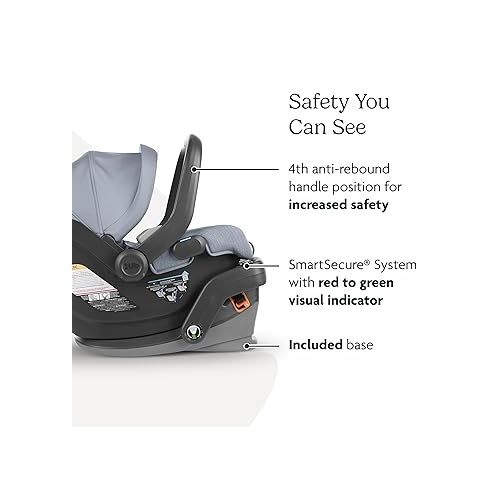  UPPAbaby Mesa V2 Infant Car Seat/Easy Installation/Innovative SmartSecure Technology/Base + Robust Infant Insert Included/Direct Stroller Attachment/Greyson (Charcoal Melange/Merino Wool)