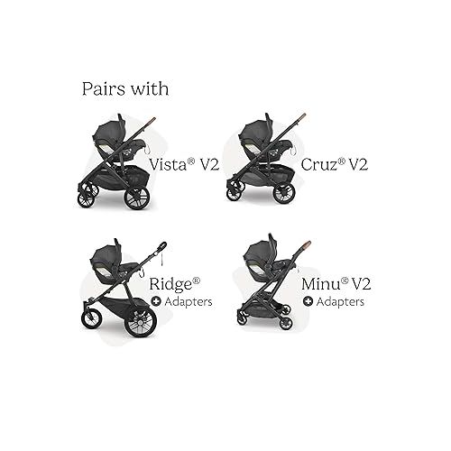  UPPAbaby Mesa V2 Infant Car Seat/Easy Installation/Innovative SmartSecure Technology/Base + Robust Infant Insert Included/Direct Stroller Attachment/Greyson (Charcoal Melange/Merino Wool)