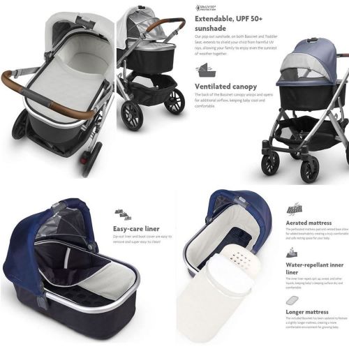  [아마존베스트]UPPAbaby Vista + Travel Bag - Bryce (White Marl/Silver/Chestnut Leather)