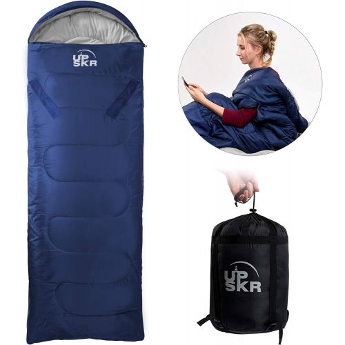  [아마존 핫딜] [아마존핫딜]UPSKR Sleeping Bag Lightweight & Waterproof for Adults & Kids Cold Weather, 4 Season Rectangular Sleeping Bags Great for Indoor & Outdoor Use Hiking Backpacking Camping Traveling w