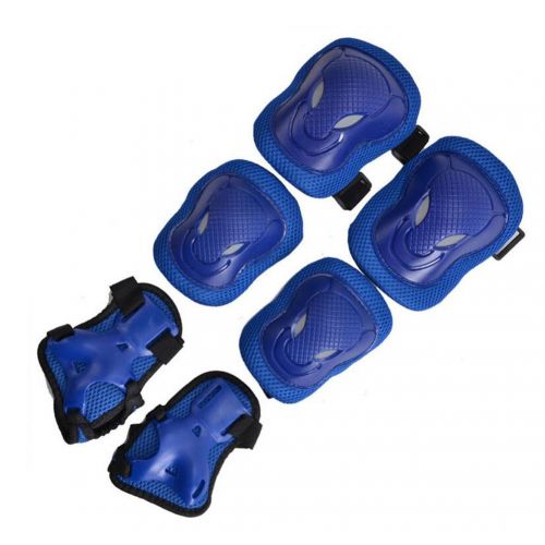  UPSTORE 6 in 1 Thicken Skateboarding Cycling Inline Skating Roller Blading Protective Gear Wrist Guard Knee Pads and Elbow Pads Support Protection Safety Pads Set for Men and Women (Blue)