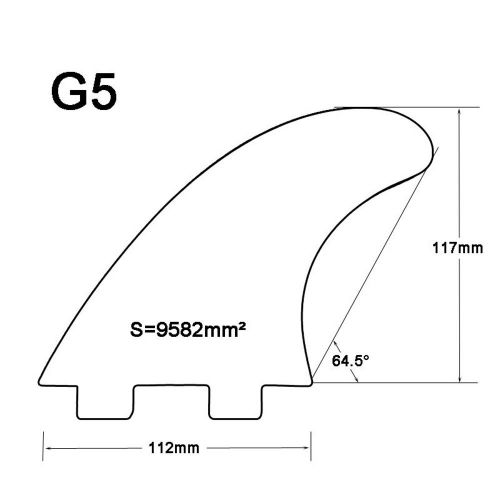 UPSURF Surfboard Tri Fin FCS Fins Carbon G5G3 Size Thruster Set