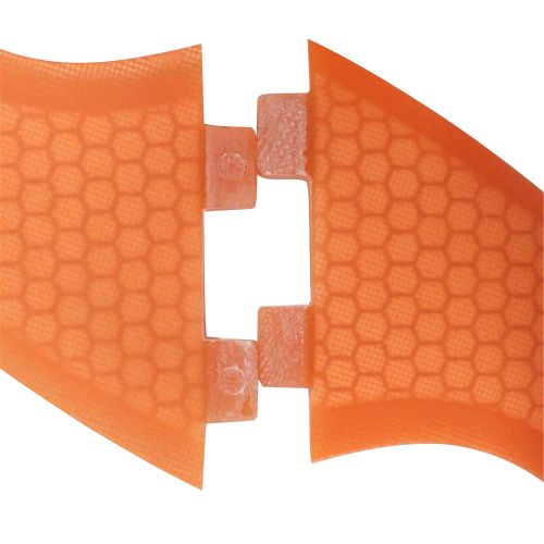  UPSURF FCS Quad Fin G3+GL orange blue honeycomb+fiberglass