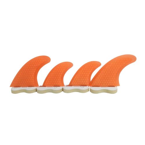  UPSURF FCS Quad Fin G3+GL orange blue honeycomb+fiberglass