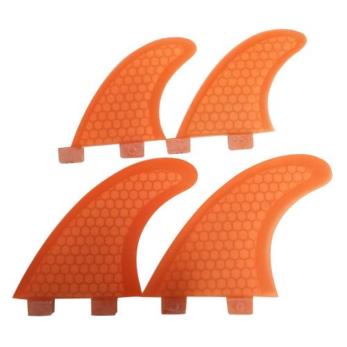  UPSURF FCS Quad Fin G3+GL orange blue honeycomb+fiberglass