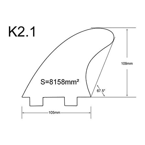  UPSURF Surfboard Fins (4 Fins) K2.1 FCS Base Honeycomb Fiberglass Quad fin with 1 Key & 8 Screws