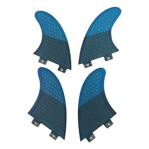  UPSURF Surfboard Fins (4 Fins) K2.1 FCS Base Honeycomb Fiberglass Quad fin with 1 Key & 8 Screws