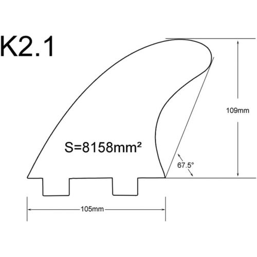  UPSURF Surfboard Fins (4 Fins) K2.1 FCS Base Honeycomb Fiberglass Quad fin with 1 Key & 8 Screws