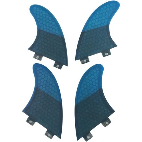  UPSURF Surfboard Fins (4 Fins) K2.1 FCS Base Honeycomb Fiberglass Quad fin with 1 Key & 8 Screws