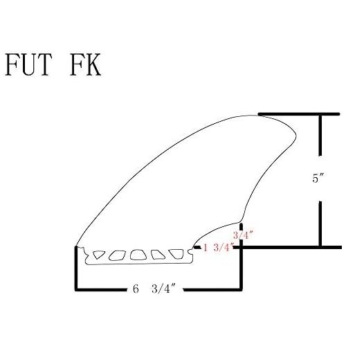  UPSURF Fiberglass Honeycomb Keel fin 2 fins surf Thruster K2 Black/White （FCS&Future&FCS2）