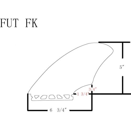  UPSURF Fiberglass Honeycomb Keel fin 2 fins surf Thruster K2 Black/White （FCS&Future&FCS2）